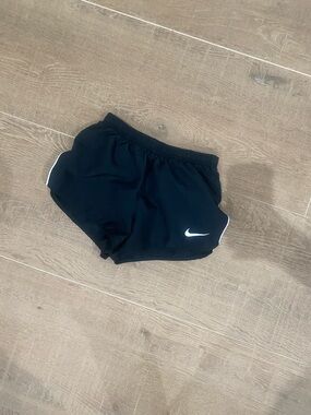 Nike Black Athletic Kids Shorts with White Swoosh